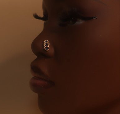 Triple Heart Gem Nose Stud Piercing Jewelry - YoniDa&