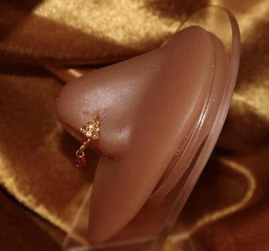 Kenzie Gold Dangle Nose Hoop Piercing Jewelry - YoniDa'Punaninose hoop