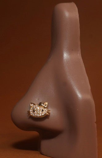 Kitty 2.0 Cubic Zirconia Kitty Nose Stud Piercing Jewelry - YoniDa&