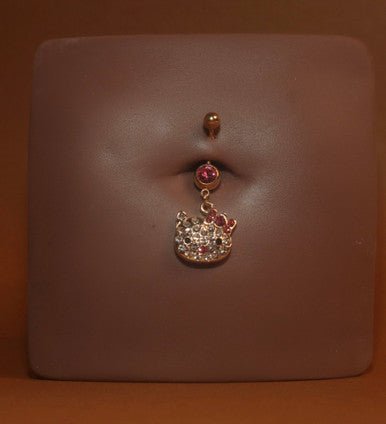 Dangle Kitty Navel Belly Button Ring Piercing Jewelry - YoniDa&