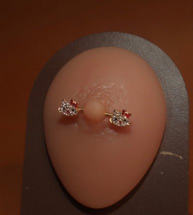 Cute Kitty Nipple Rings Body Piercing Jewelry - YoniDa'PunaniNipple Rings