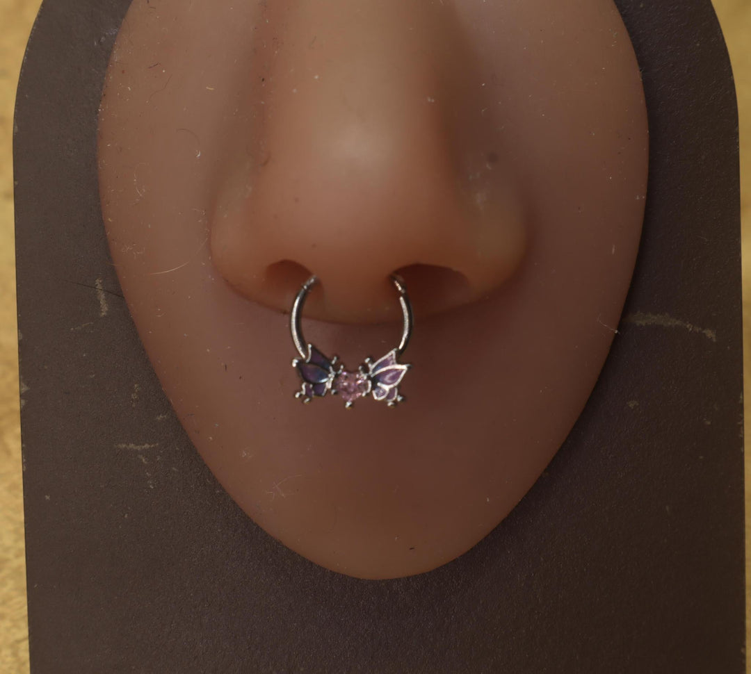 Lotus Wings Heart Middle Septum Piercing - YoniDa'Punani