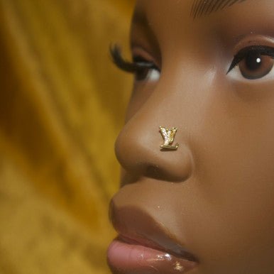 Louie V Nose Stud Ring Piercing Jewelry - YoniDa'PunaniNose Stud