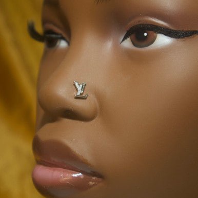 Louie V Nose Stud Ring Piercing Jewelry - YoniDa'PunaniNose Stud