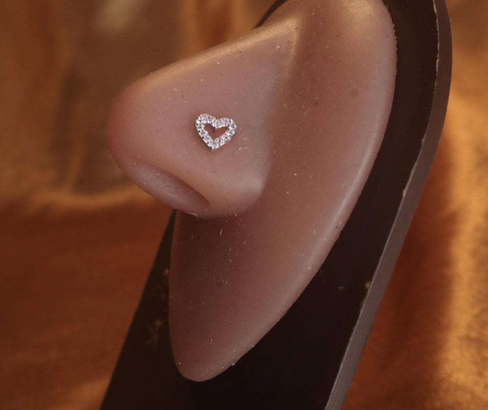 LUVHER MINI HEART NOSE STUD - YoniDa'Punani