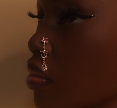Maluhia Dangle Gems Nose Stud Piercing Jewelry - YoniDa'PunaniNose Stud