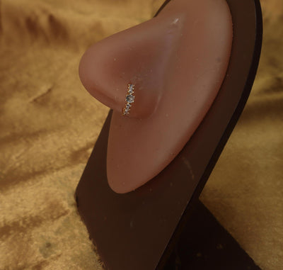 Minimalist Gemstones Gold Nose Ring piercing jewelry - YoniDa'Punani