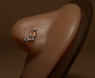 Neptune Opal Gem Stud Ring Piercing Jewelry - YoniDa'Punaninose stud
