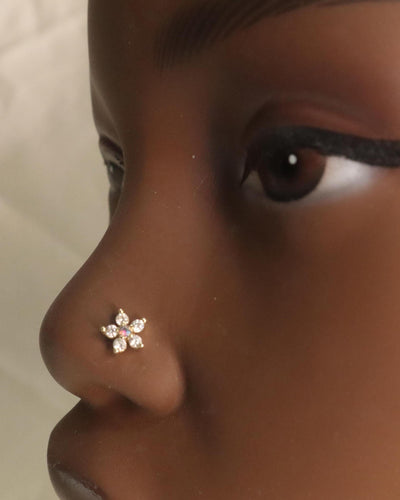 New Crystal Flower Nose Stud Jewelry - YoniDa'Punani
