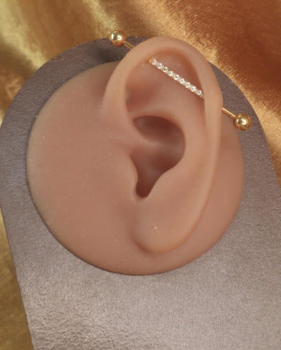 New Gem Line Industrial Barbell Body Piercing Jewelry - YoniDa'Punani