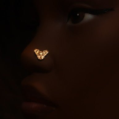 Gold Nicki Ponytail Nose Stud Ring Piercing Jewelry - YoniDa&