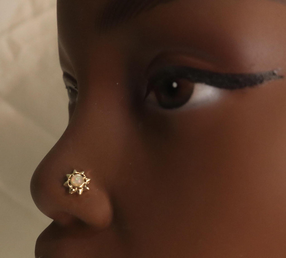 Opal Sun Flower Nose Stud Piercing - YoniDa'Punani