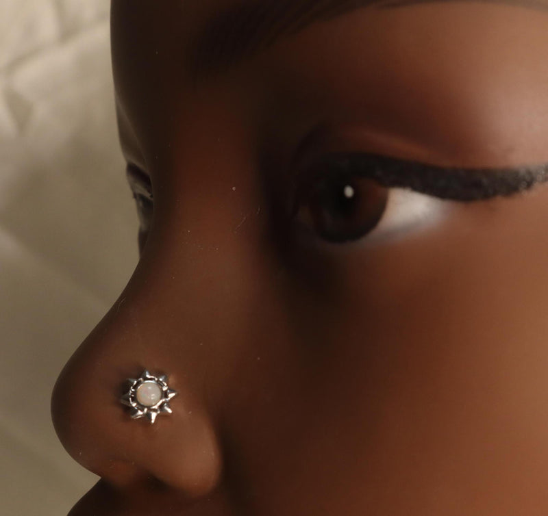 Opal Sun Flower Nose Stud Piercing - YoniDa&