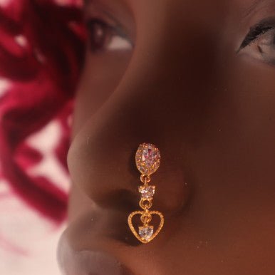 OVAL HEART NOSE STUD - YoniDa'PunaniNose Stud