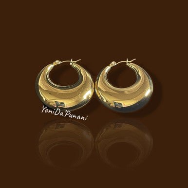 Stainless Steel Gold Color Shine Pair RIRI Earrings Jewelry - YoniDa'PunaniEarrings