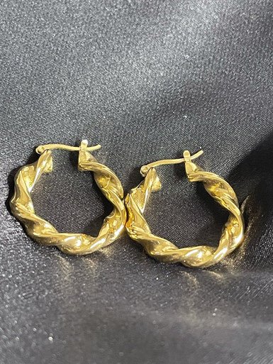 Pair Zeena Gold Color Hoop Earrings Jewelry For All Day Wear - YoniDa&