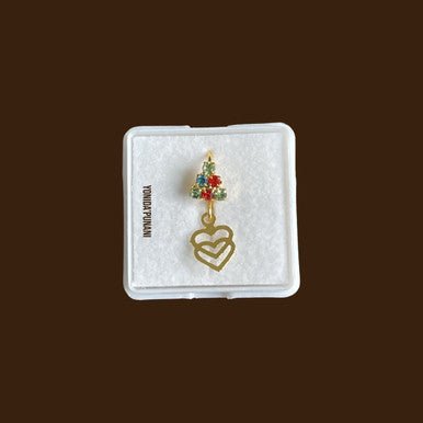 Paris Dangle Double Heart Nose Hoop Jewelry - YoniDa&