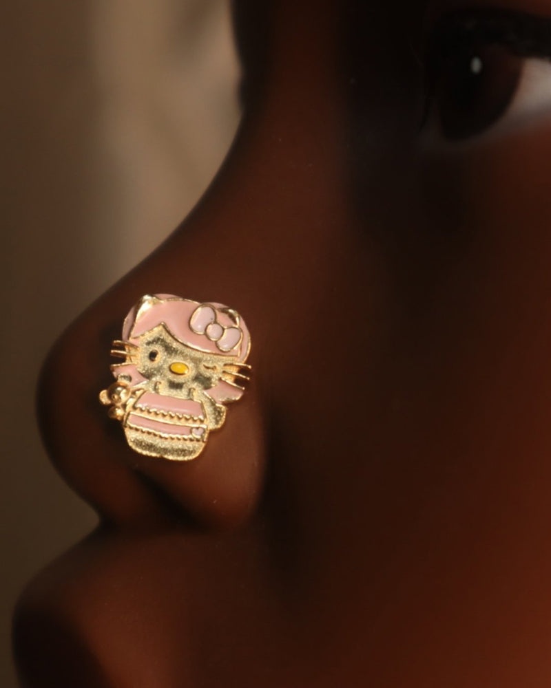 Pink Kitty Chubby Mocha Nose Stud Jewelry - YoniDa&