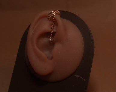 Dangle Cubic Zircon Gem Ear Clip Non Piercing Jewelry - YoniDa'PunaniEAR CUFF