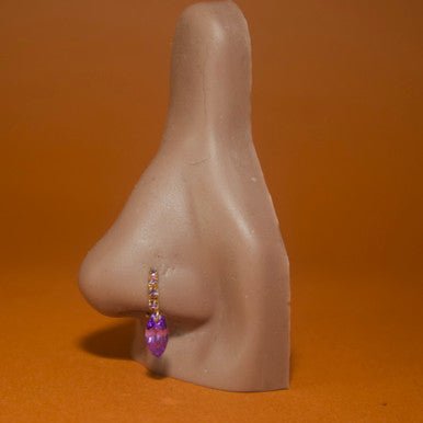 Purple Gem Oval Nose Hoop Ring Jewelry - YoniDa'Punaninose hoop