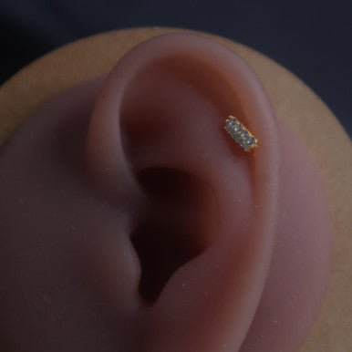 Gold Color Row Gem Cartilage Ear Piercing Jewelry - YoniDa'PunaniCartilage piercing
