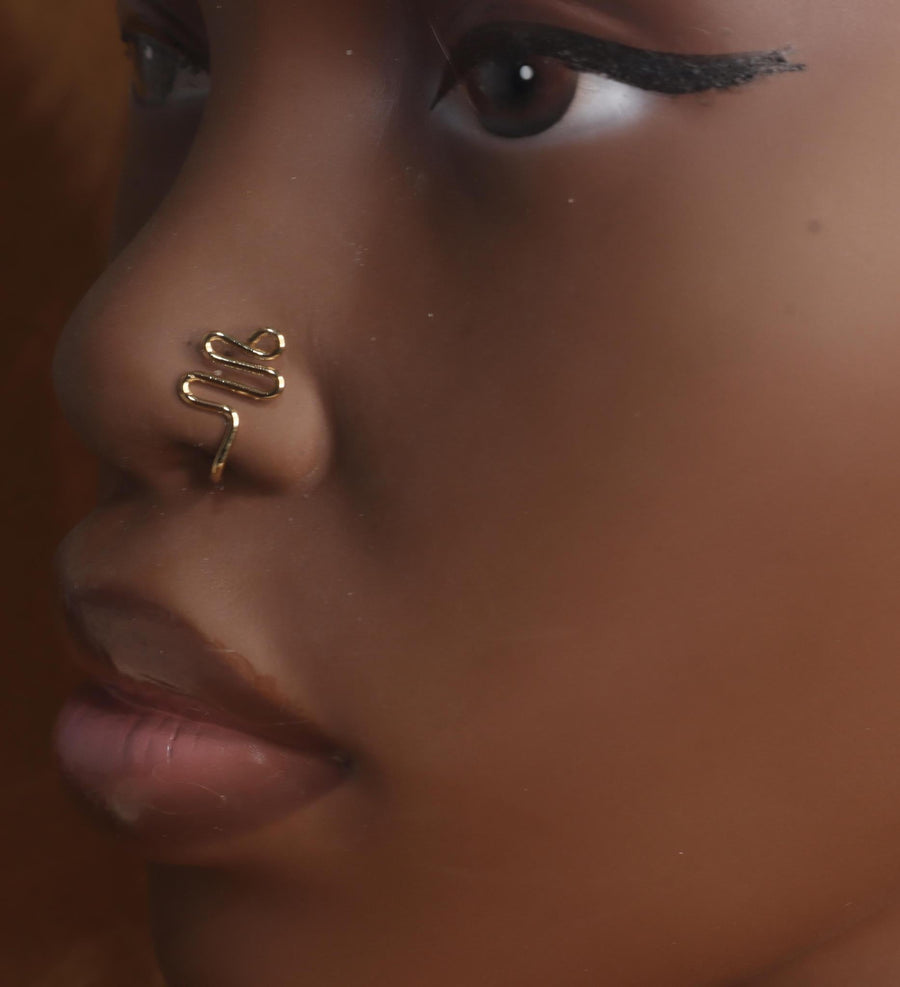 S loop Top Wire Nose Cuff Fake Piercing - YoniDa'Punani