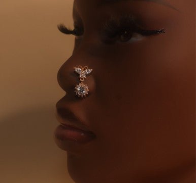 Sanjana Gem Butterfly Nose Stud Piercing Jewelry - YoniDa'PunaniNose Stud