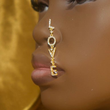 Dangle LOVE Letter Nose Stud Ring Piercing Jewelry - YoniDa'Punaninose stud