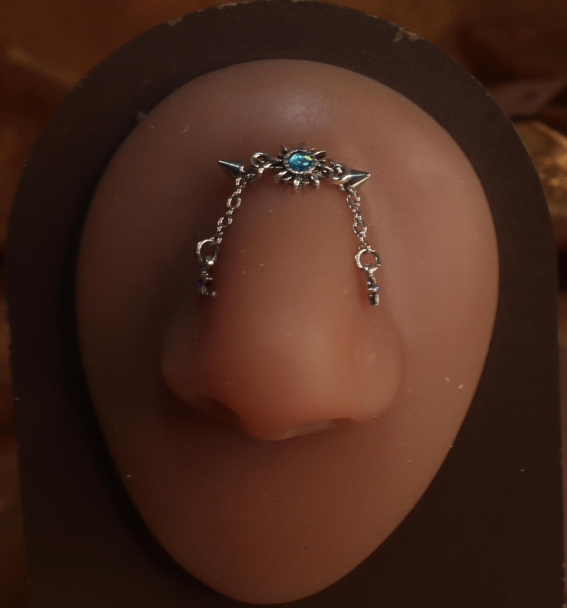 Silver Star Blue Bridge Piercing Jewelry - YoniDa&