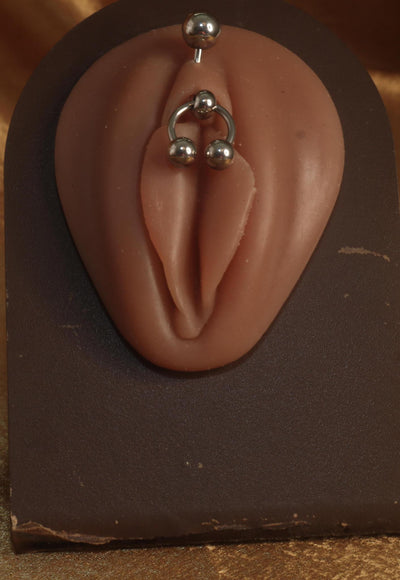 Silver Three Ball Intimate Genital Body Piercing Jewelry - YoniDa'Punani