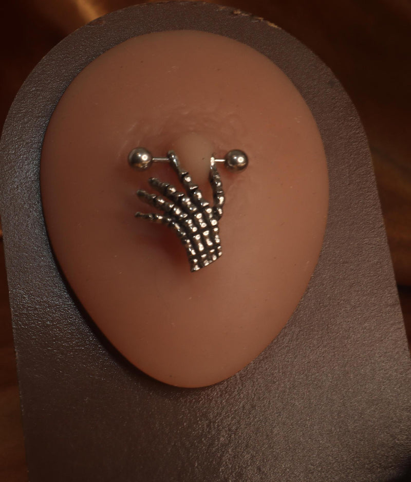 Skull Hand Pair Nipple Ring Chest Piercing - YoniDa&