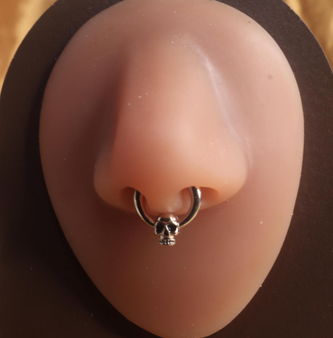 Skull Septum Clicker Nose Hoop Piercing Jewelry - YoniDa'Punani