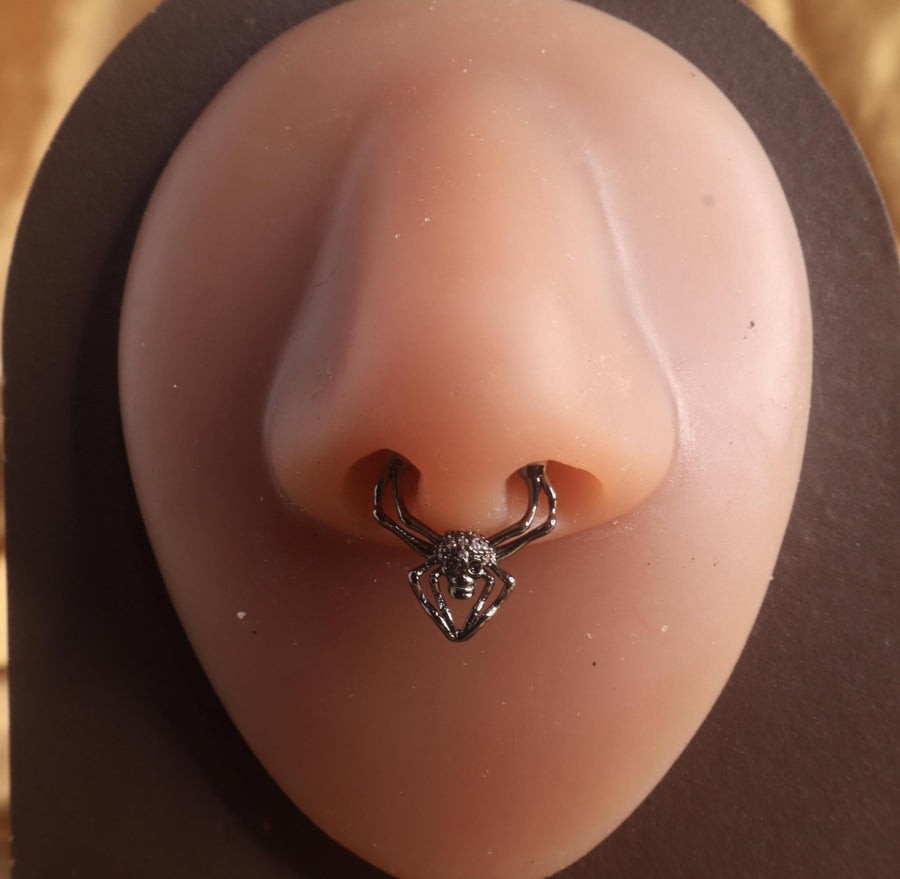 Skull Spider Septum Clicker Nose Hoop Piercing Jewelry - YoniDa'Punani