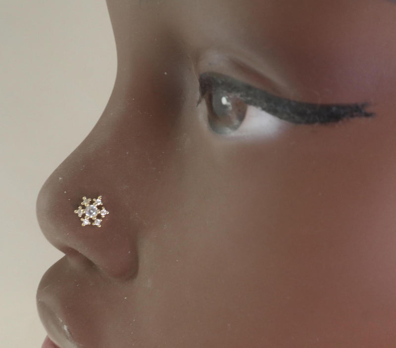 Snow Flake Nose Stud Jewelry Piercing - YoniDa&