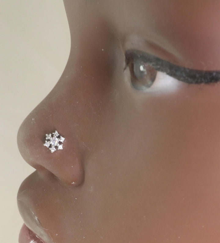 Snow Flake Nose Stud Jewelry Piercing - YoniDa'Punani