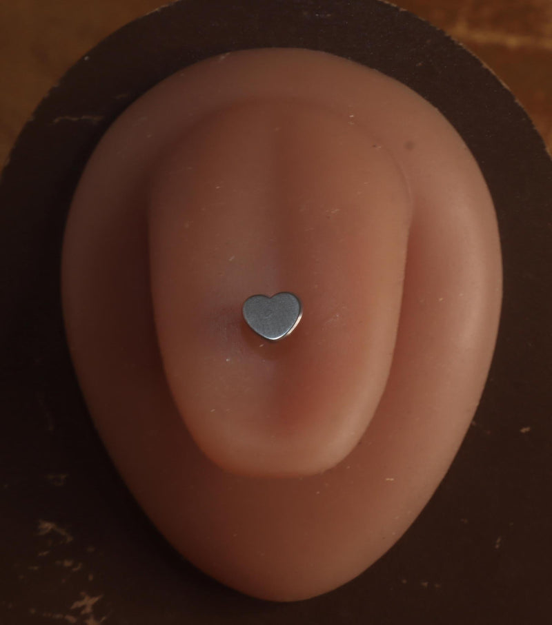 Solid Steel 14G Steel Heart Gem Tongue ring piercing - YoniDa&