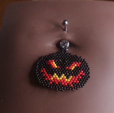 Pumpkin Halloween Design Belly Navel Button Body Piercing Jewelry - YoniDa'PunaniBelly Button
