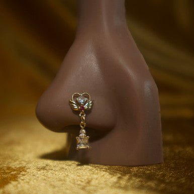 tar Crown Dangle Nose Stud Ring Piercing - YoniDa&