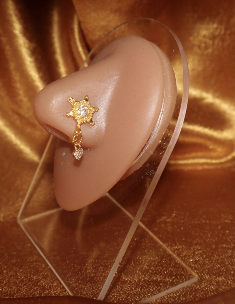 Star Dangle Heart Nose Cuff Jewelry - YoniDa&