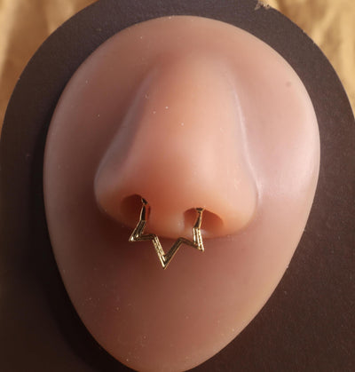 Star Septum Clicker Nose Hoop Piercing Jewelry - YoniDa'Punani