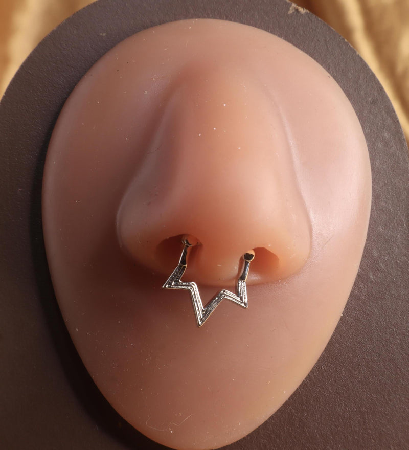 Star Septum Clicker Nose Hoop Piercing Jewelry - YoniDa&