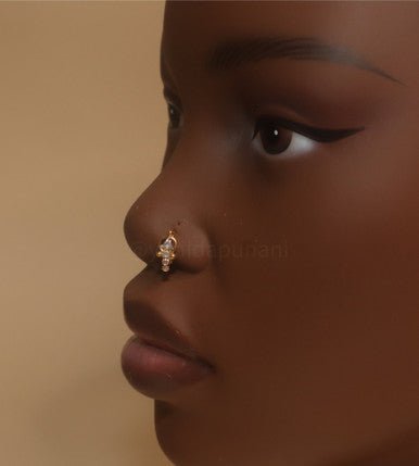 Gold Stargazing Nose Hoop Piercing Jewelry - YoniDa'Punaninose hoop