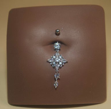 Steel Big Diamond Navel Belly Button - YoniDa'PunaniBelly Button