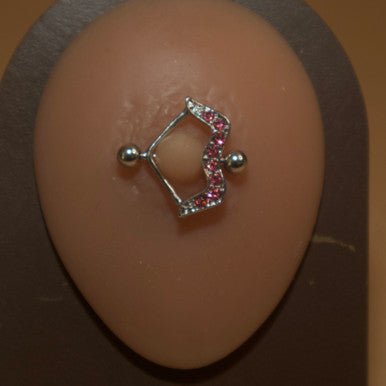 Silver Steel Bow Arrow Barbell Nipple Ring Jewelry - YoniDa&