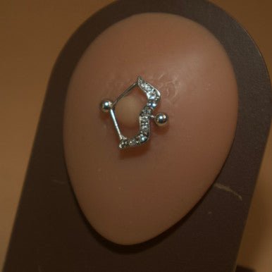 Silver Steel Bow Arrow Barbell Nipple Ring Jewelry - YoniDa&