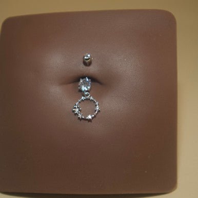 steel Circle Gems Navel Belly Button Ring Body Piercing - YoniDa'PunaniBelly Button