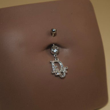 Dangling D letter Navel Ring Belly Button Body Piercing - YoniDa'PunaniBelly Button