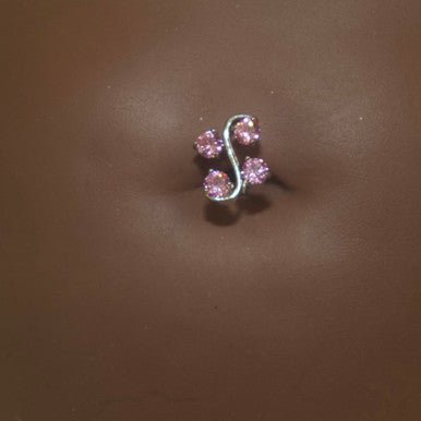 Steel Four Twirl Navel Belly Button Ring Body Piercing - YoniDa'PunaniBelly Button