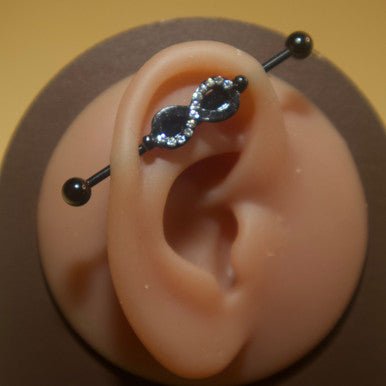 Steel Infinity Industrial Barbell Ears Piercing Jewelry - YoniDa'Punaniindustrial bar