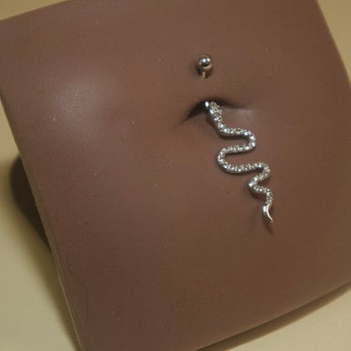 Steel Long Snake Navel Belly Button Ring Body Piercing - YoniDa'PunaniNipple Rings
